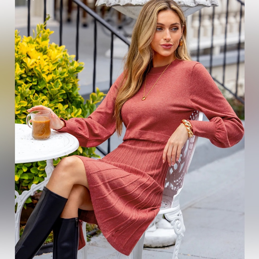 NWT cupshe look closer red sweater dress XL